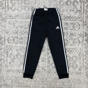 Adidas Trackpants Athletic 3-Stripes Sweatpants Black  & White Youth Size 7
